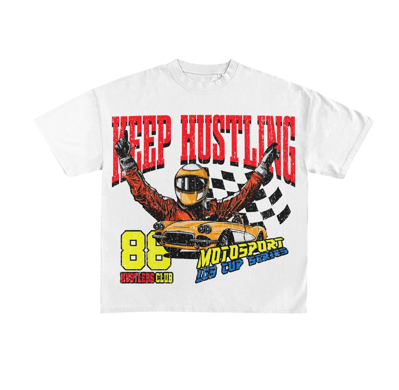 Keep Hustling Motosport Oversized T